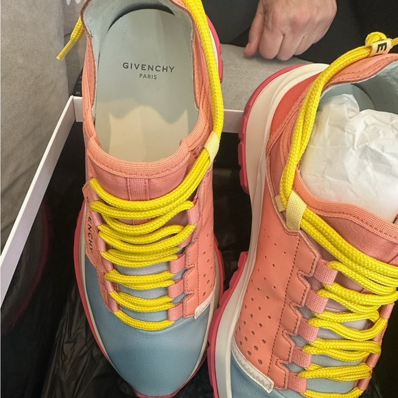 Givenchy Multicolor Fabric and Leather Spectre Degrade Low Top Sneakers.